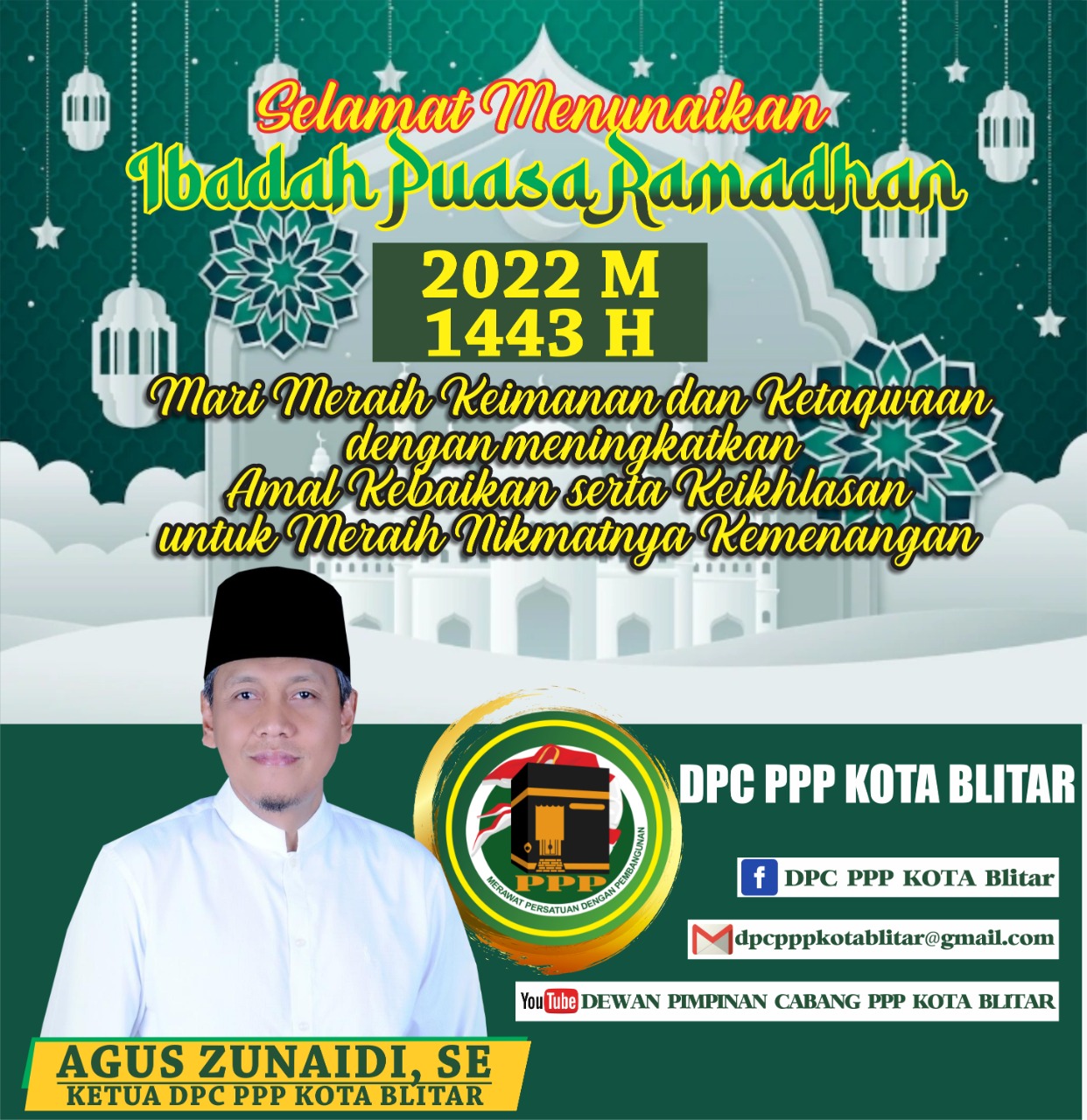 Ketua DPC PPP Kota Blitar Agus Zunaidi