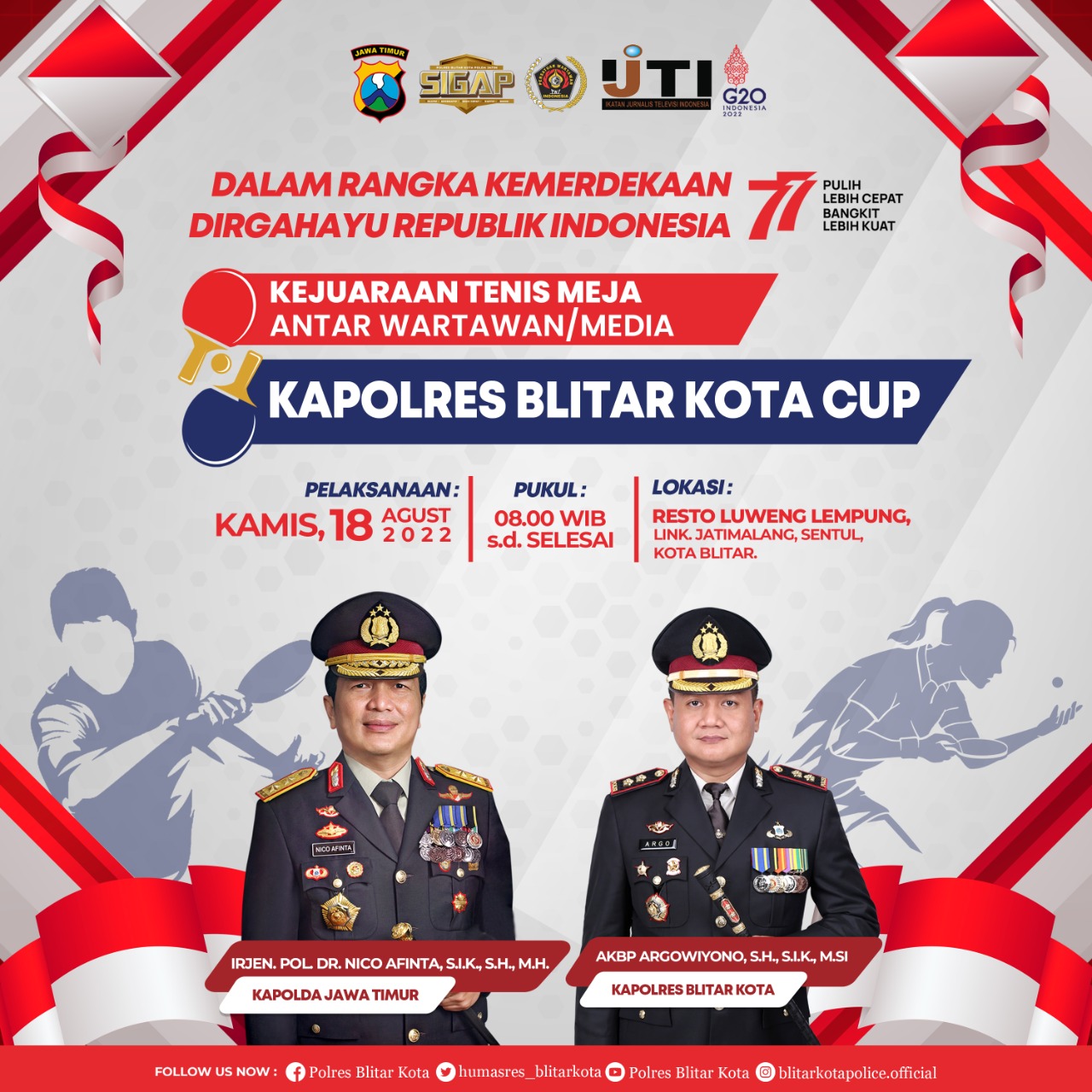 Puluhan Wartawan Berebut Piala Kapolres Blitar Kota Cup